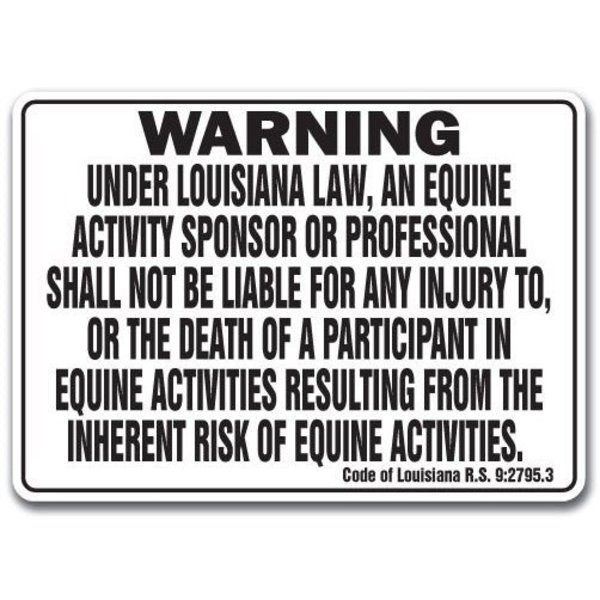 Signmission 14 in Height, 10 in Width, Plastic, 10" x 14", WS-Louisiana Equine WS-Louisiana Equine